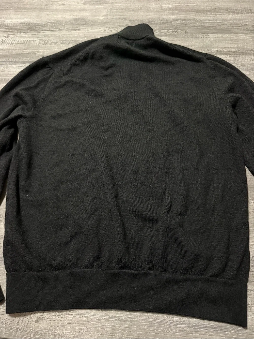 Banana Republic Men's Black 1/4 Zip Sweater Large 100% Merino Wool Pullover